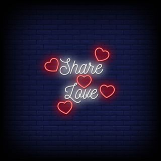 共享爱霓虹灯标志样式文本