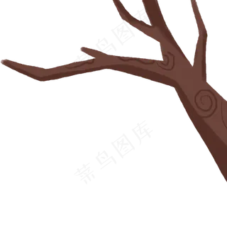 棕色螺旋纹树木、树杈