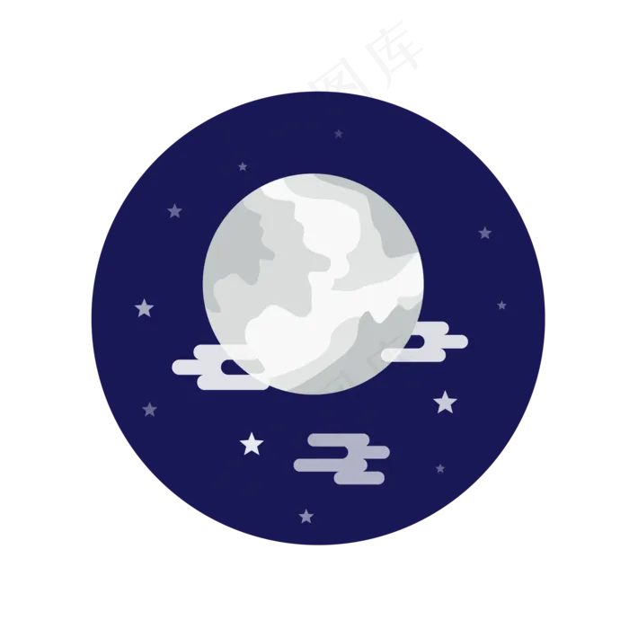 卡通八月十五中秋节圆月星空矢量ai矢量模版下载