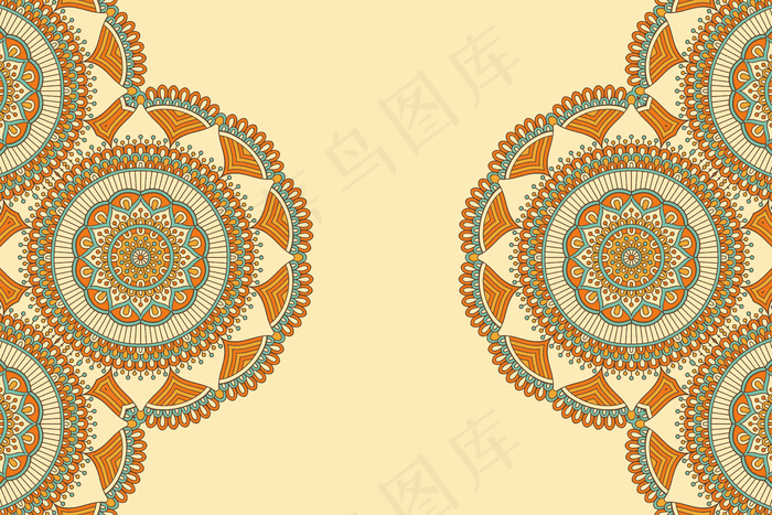 金色矢量豪华装饰曼荼罗设计背景