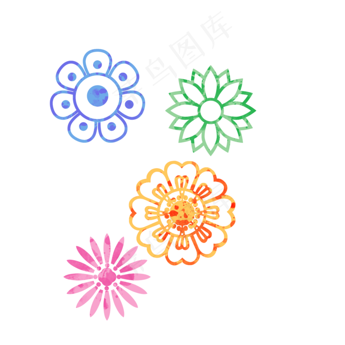 国庆中秋手绘花朵