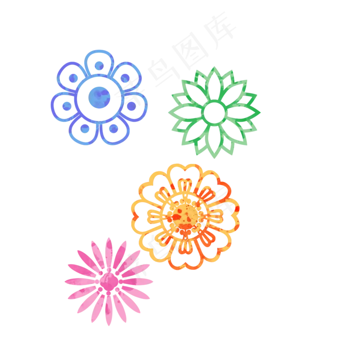 国庆中秋手绘花朵(2000X2000(DPI:200))psd模版下载