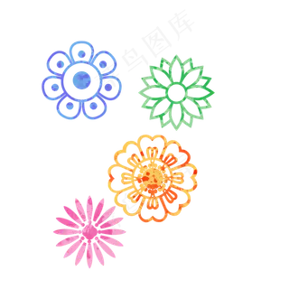 国庆中秋手绘花朵