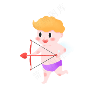 可爱七夕情人节丘比特