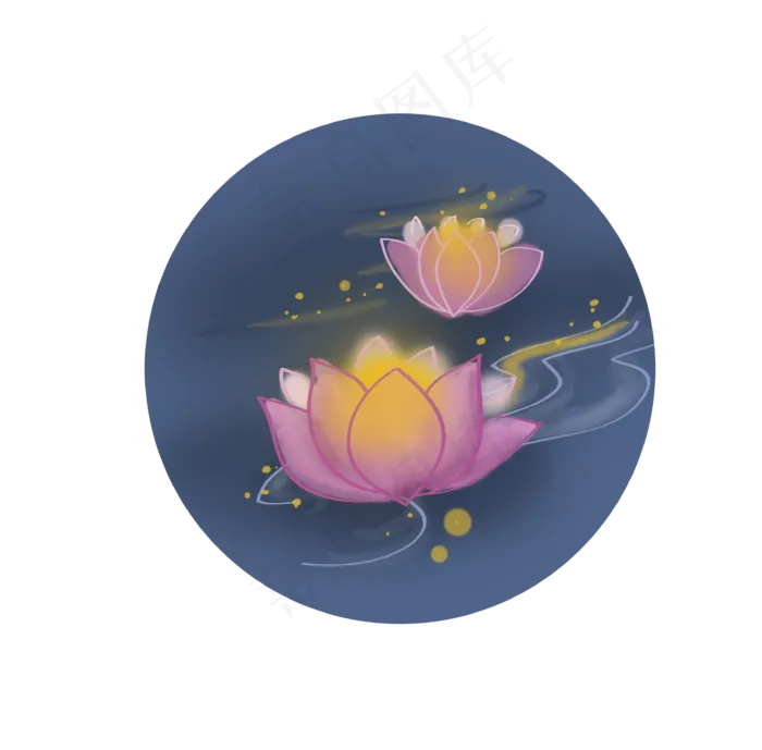 七夕情人节许愿荷花灯(3445X3393(DPI:300))psd模版下载