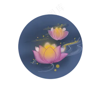 七夕情人节许愿荷花灯