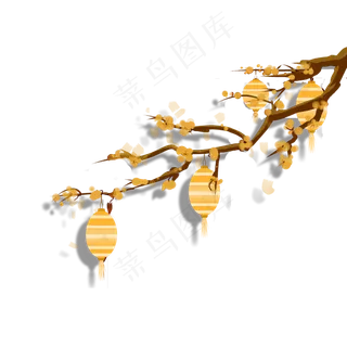 梅花灯笼新年快乐