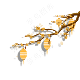 梅花灯笼新年快乐