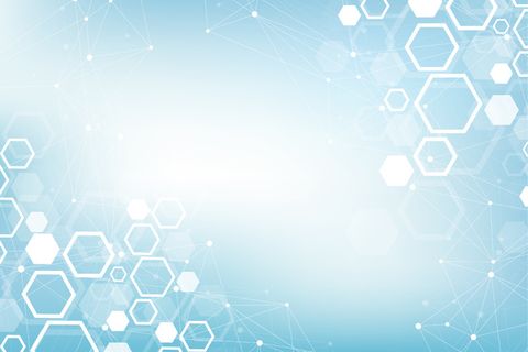 抽象医学背景 dna 研究、分子、遗传学、基因组、dna 链。六边形、线条、点的遗传分析艺术概念。生物技术网络概念分子，矢量图