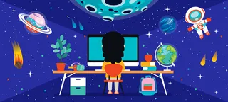 计算机技术用于教育和商业的概念