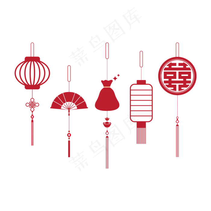 新年春节灯笼中国结(2000X2000(DPI:300))ai矢量模版下载