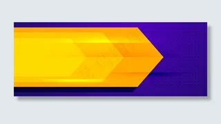 时尚紫黄抽象横幅banner