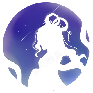 七夕节夜空等待相见的织女