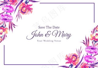 结婚请柬彩花相框卡