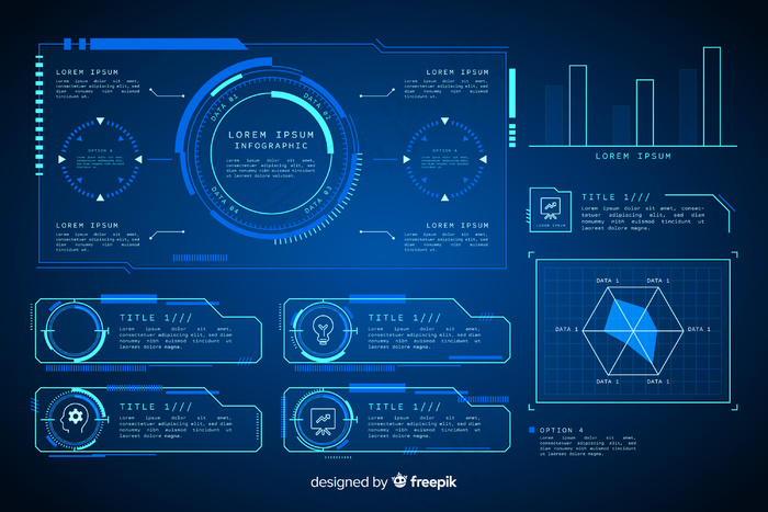 未来全息信息元素集eps,ai矢量模版下载