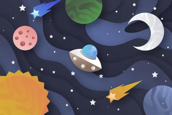 纸风格星系背景eps,ai矢量模版下载