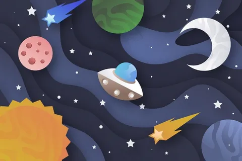 纸风格星系背景