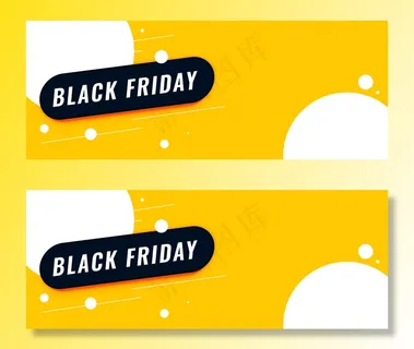 黑色星期五出售黄色横幅banner与文字空间
