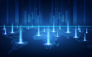 具有全球连接概念的区块链技术，适用于金融投资或加密货币趋势业务