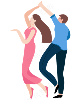 矢量手绘卡通情侣