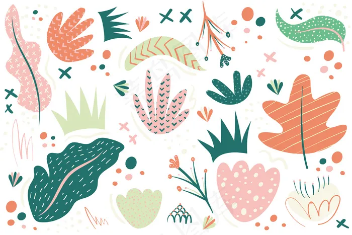 具有有机形状的手绘抽象背景eps,ai矢量模版下载