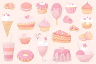 收藏烘焙食品，涂鸦图标