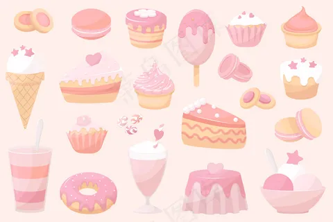 收藏烘焙食品,涂鸦图标 收藏烘焙食品,涂鸦图标