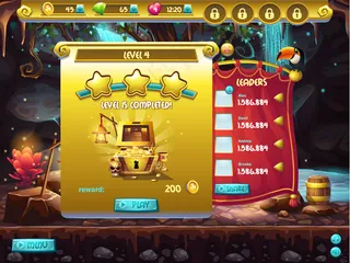 一个电脑游戏的用户界面示例，一个窗口级完成