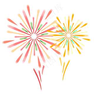 七夕情人节夜晚绽放烟花