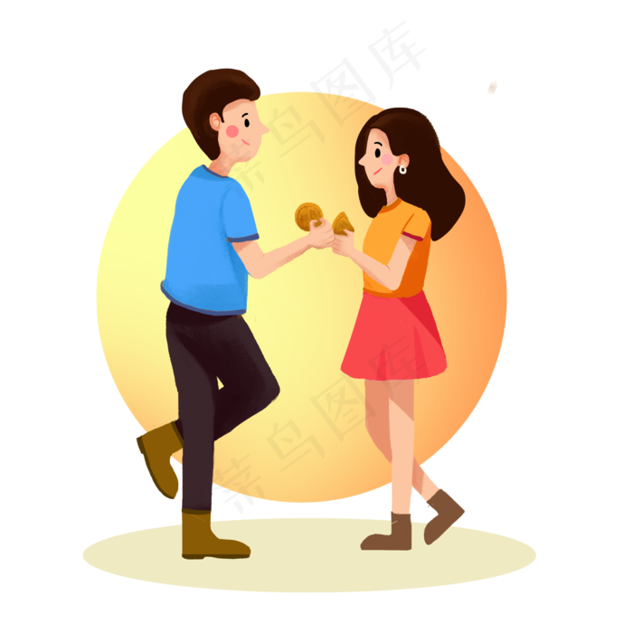 中秋节情侣赏月月饼素材 中秋节情侣赏月月饼素材