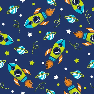 火箭星系图案插画设计 火箭星系图案插画设计