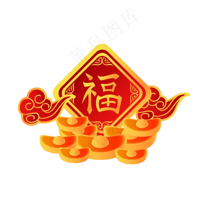 新年春节福字(2000X2000(DPI:300))ai矢量模版下载