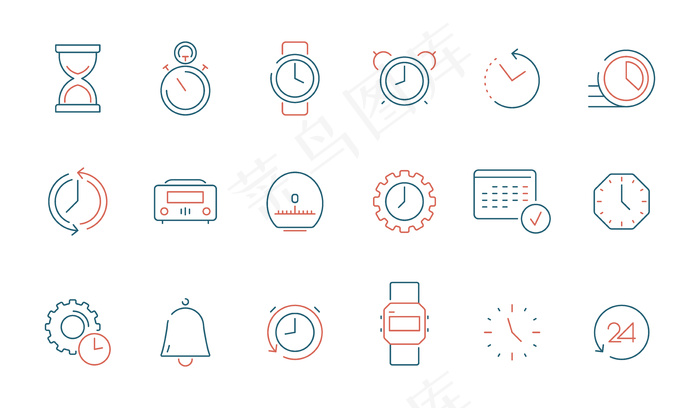 时间元素图标集