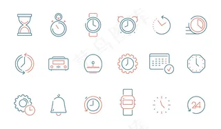 时间元素图标集