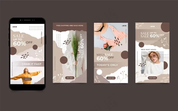 时装销售模板故事集eps,ai矢量模版下载