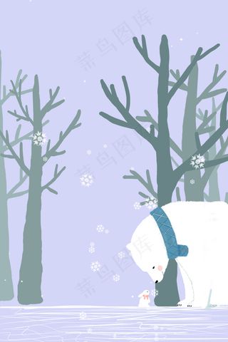 森林遇见冬季冬天冬季熊北极熊