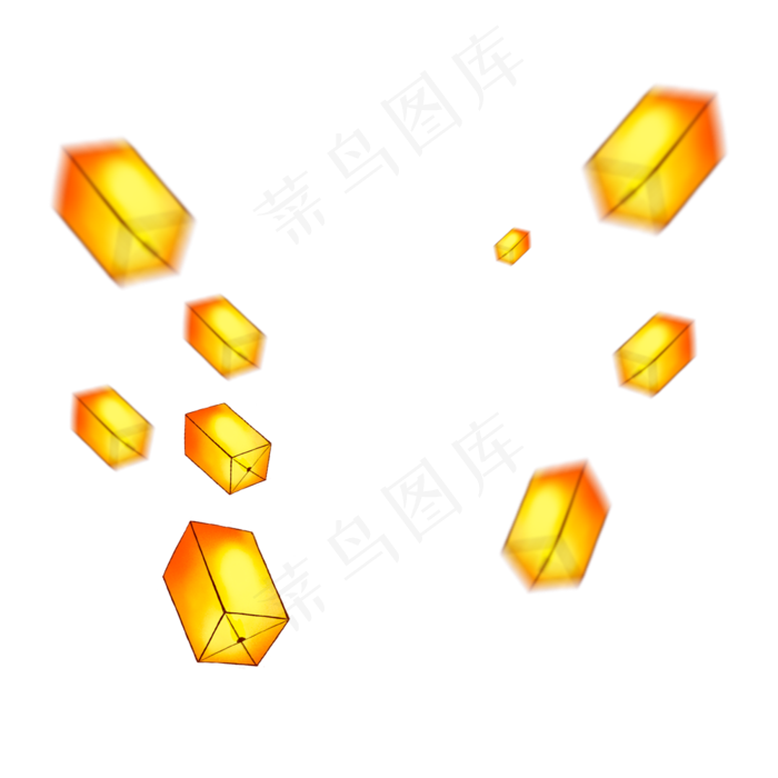 2019元旦孔明灯古灯喜庆素材