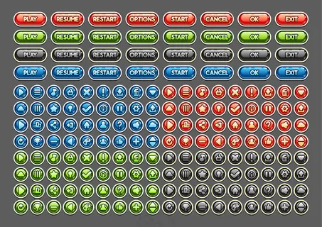 用于创建视频游戏的闪亮按钮