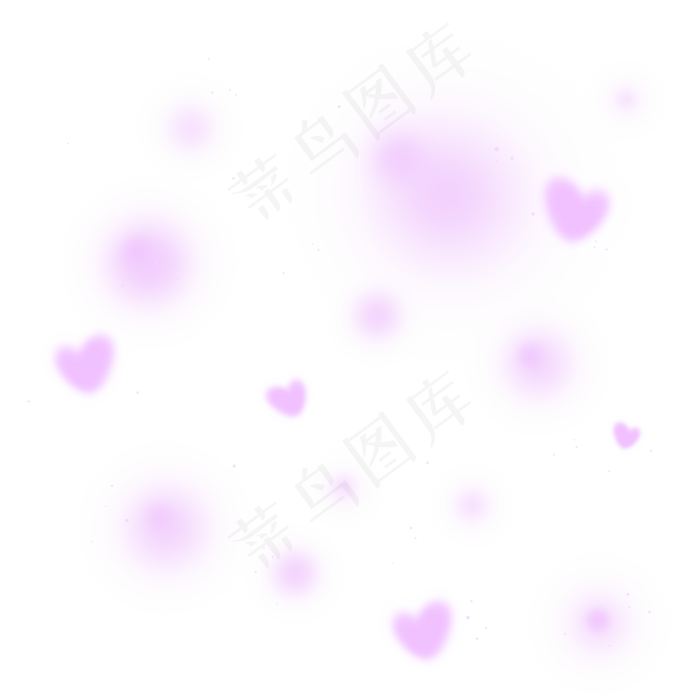 紫色唯美爱心七夕光晕