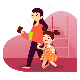 扁平风亲子旅游元素