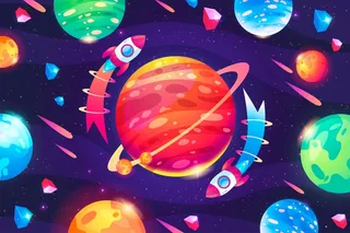 卡通彩色银河背景