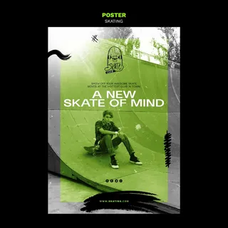 海报滑冰广告模板