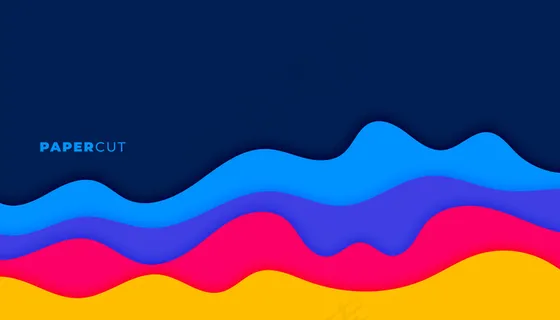 抽象波浪形剪纸造型背景曲线设计