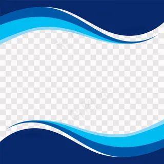 透明背景上的蓝色波浪形状