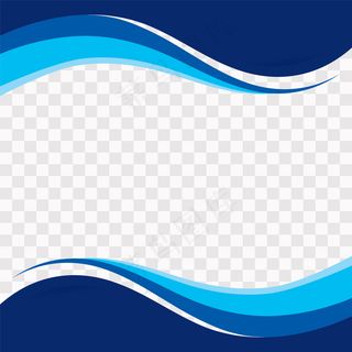透明背景上的蓝色波浪形状