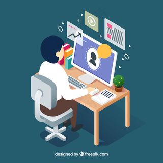 桌面上的人的网络研讨会概念