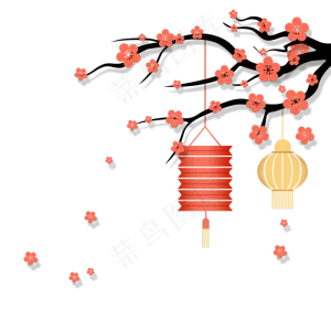 手绘中秋节古风灯笼