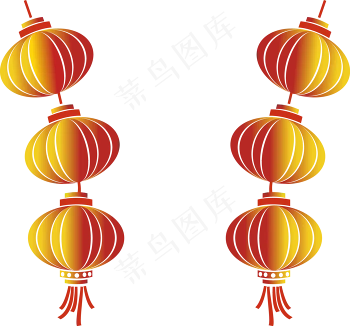 灯笼春节元旦喜庆节日灯笼(2200X2200(DPI:299))ai矢量模版下载
