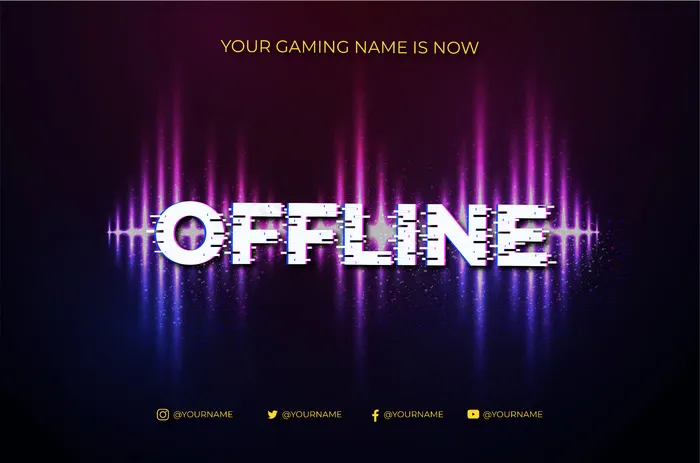 现代离线抽搐横幅banner与抽象声波背景
