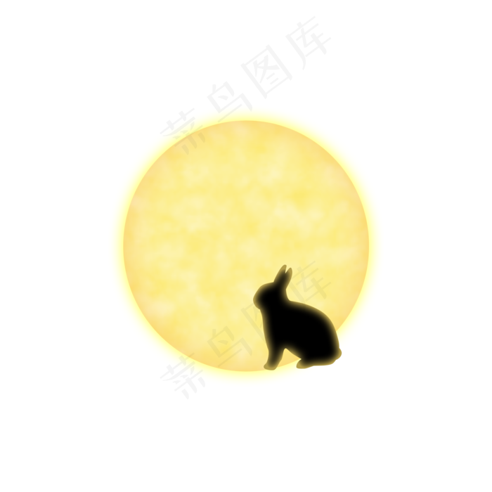 中秋节月亮玉兔剪影(2000X2000(DPI:300))psd模版下载